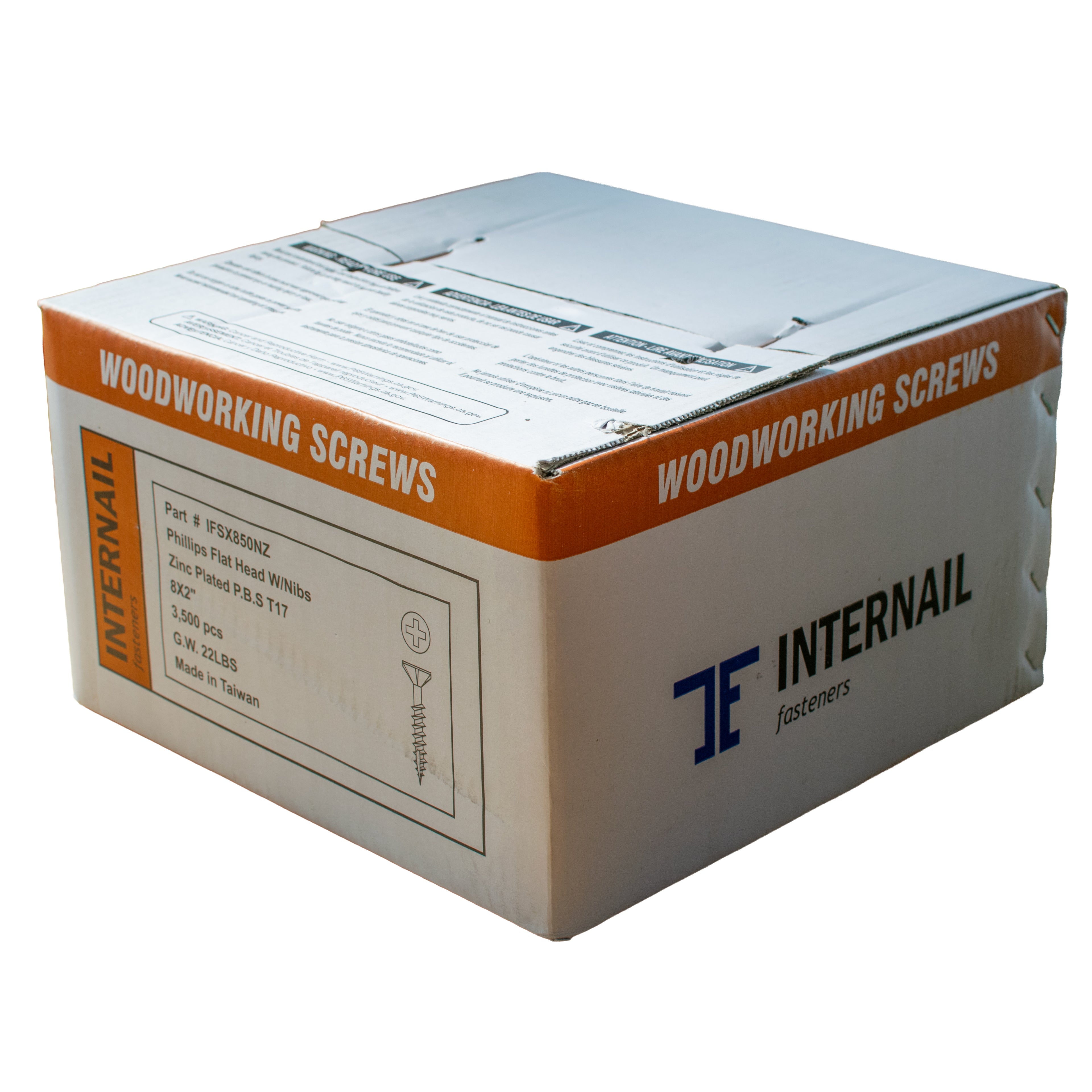 8 X 2" Philips Flat Head Nib PBS T17 Zinc